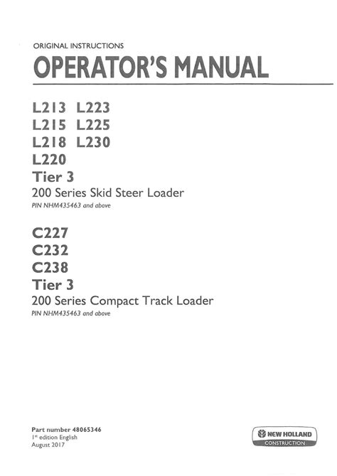 new holland c227 skid steer oil and cab filters|new holland c227 operators manual.